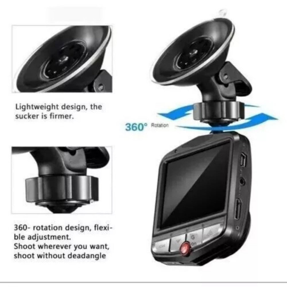 Full HD 1080P Dash Cam with Night Vision & G-Sensor | Car DVR Front & Rear Camera (2.4” Screen)