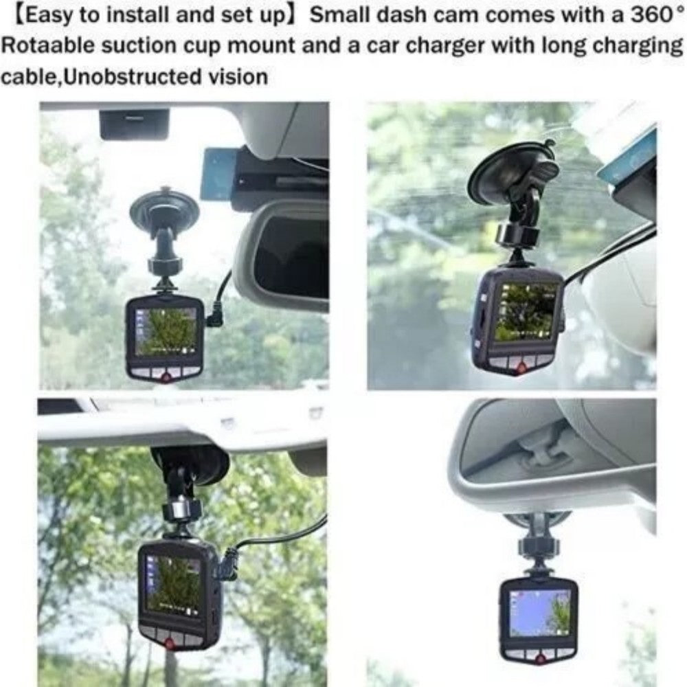 Full HD 1080P Dash Cam with Night Vision & G-Sensor | Car DVR Front & Rear Camera (2.4” Screen)