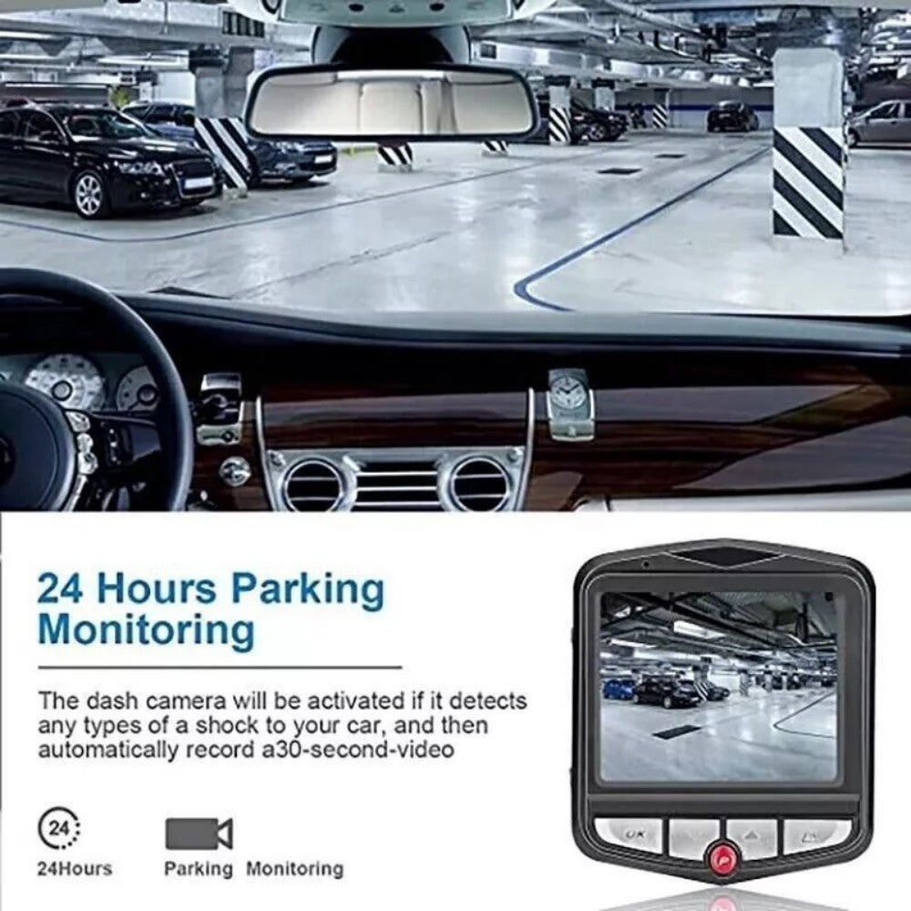Full HD 1080P Dash Cam with Night Vision & G-Sensor | Car DVR Front & Rear Camera (2.4” Screen)