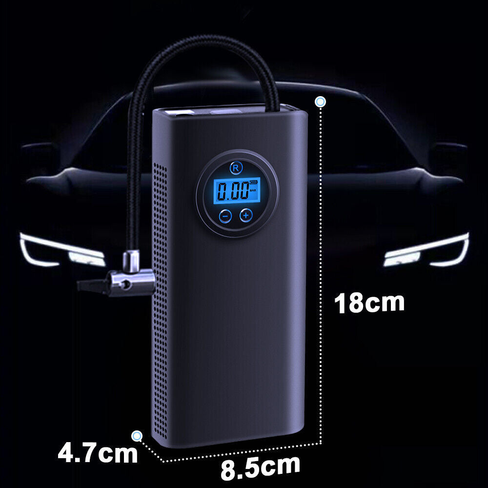 Portable Cordless Tire Inflator with Digital Display | Rechargeable Air Compressor for Car, Bike & Motorcycle