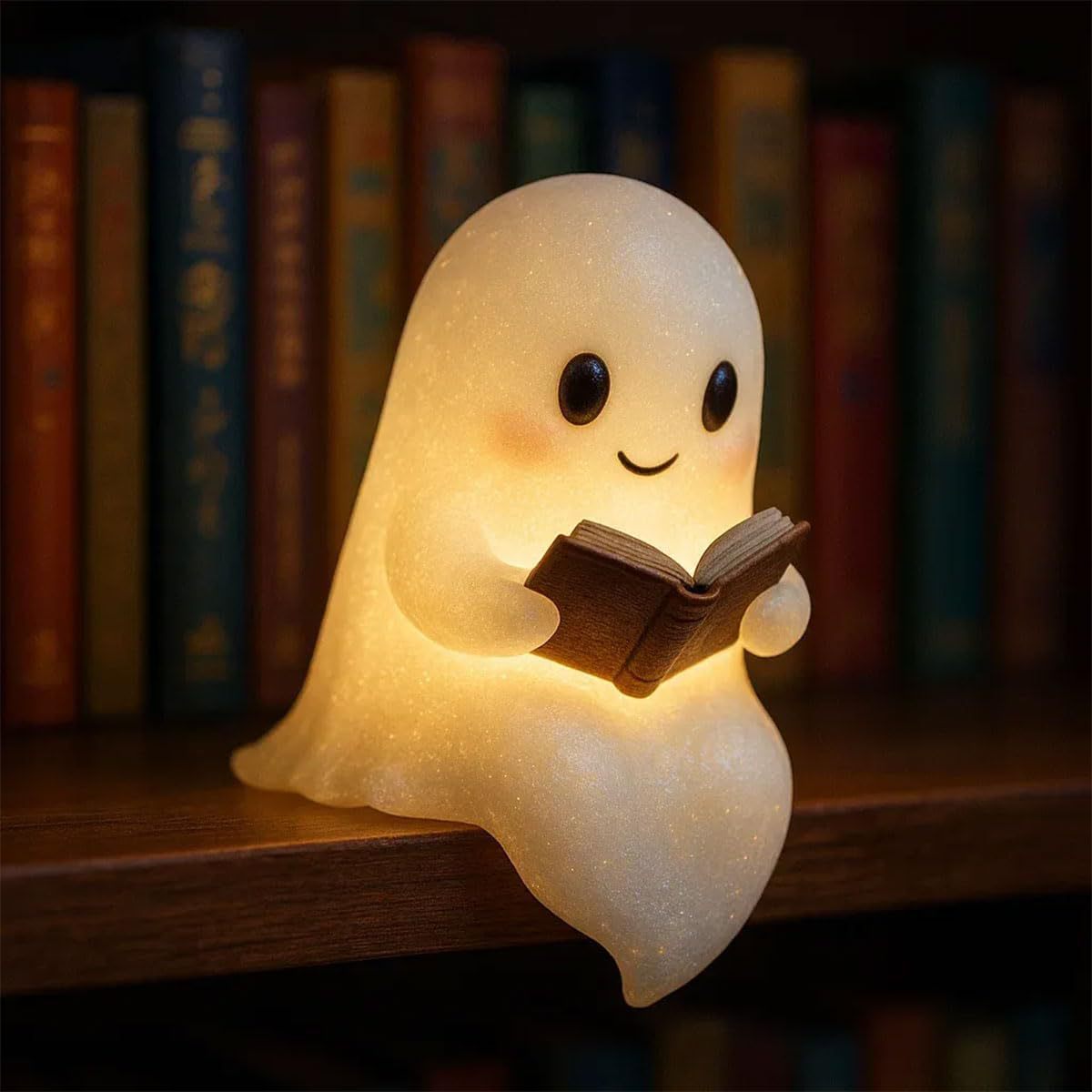 Cute LED Ghost Night Light | Children’s Bedside Lamp & Halloween Decoration (Warm Glow)