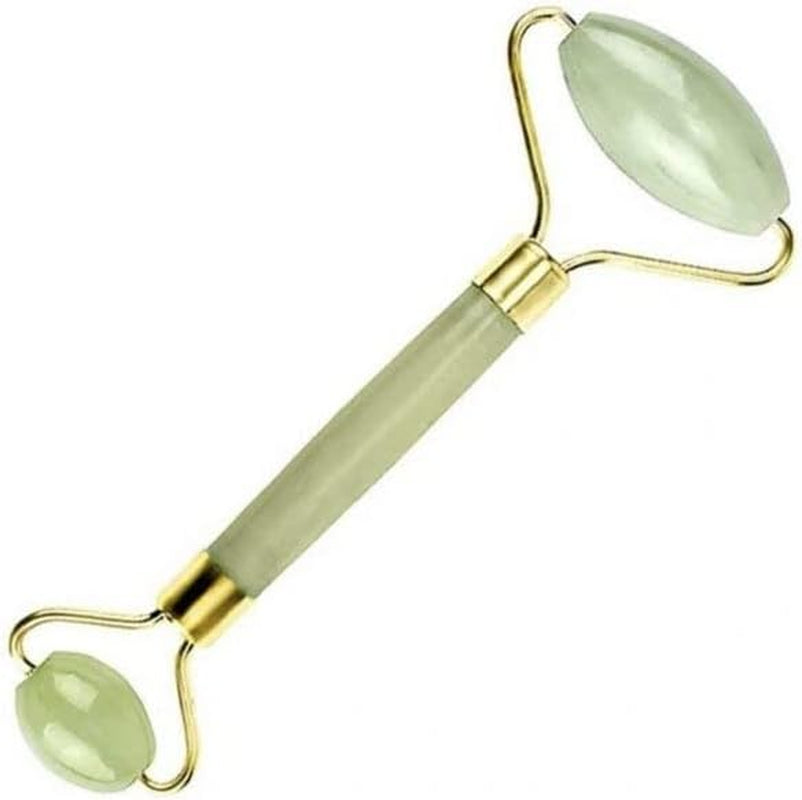 Gua Sha and Face Roller Set - Authentic Natural Jade Stone Professional Skin Care Tools for Wrinkle Treatment and Massage for Face, Neck, and Body