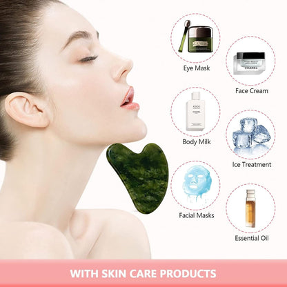 Premium Gua Sha Stone - Natural Jade Facial Tool for Enhanced Skincare