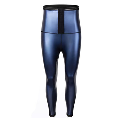 Men Sauna Suits Pants Sweat Leggings High Waist Slimming Compression Pants Thermo Body Shaper Weight Loss Workout Exercise Pants