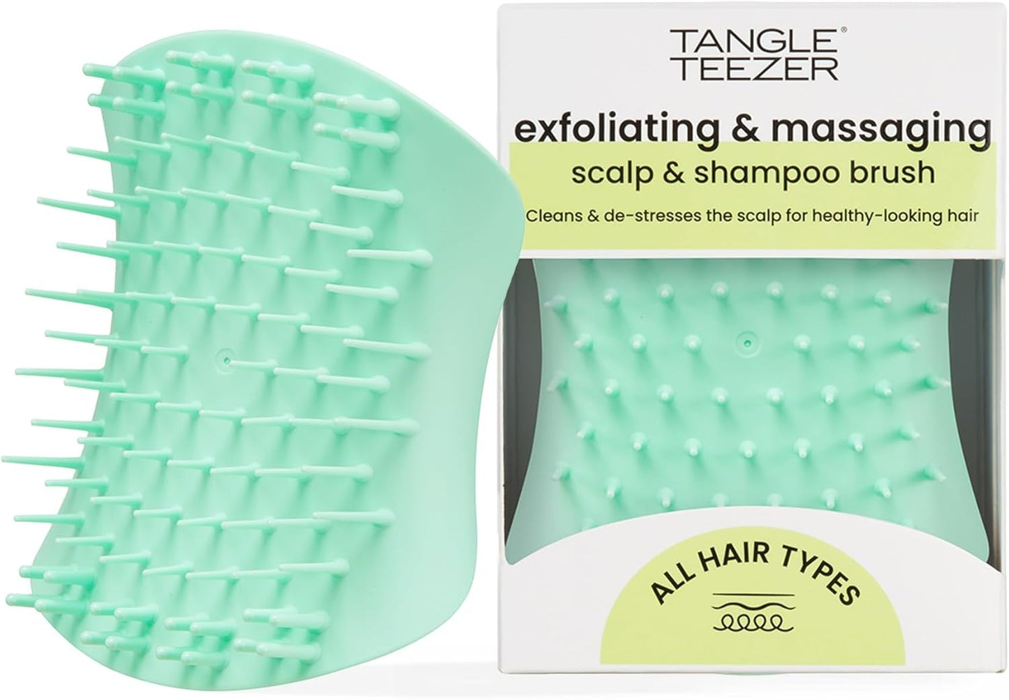 Tangle Teezer the Scalp Exfoliator & Massager - Perfect for Hair Treatment & Scalp Detox - Removes Dirt & Dead Skin Cells - Use in Shower or with Hair Oil - Onyx Black