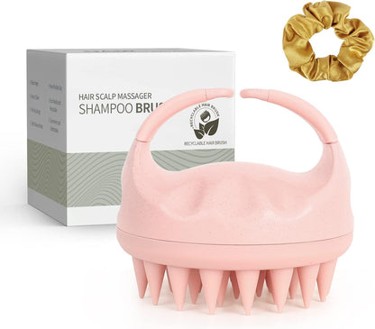 Sndyi Scalp Massager Shampoo Brush for Hair Growth and Dandruff Removal, Soft Silicone Bristle Scalp Exfoliator, Wet/Dry Use, Green