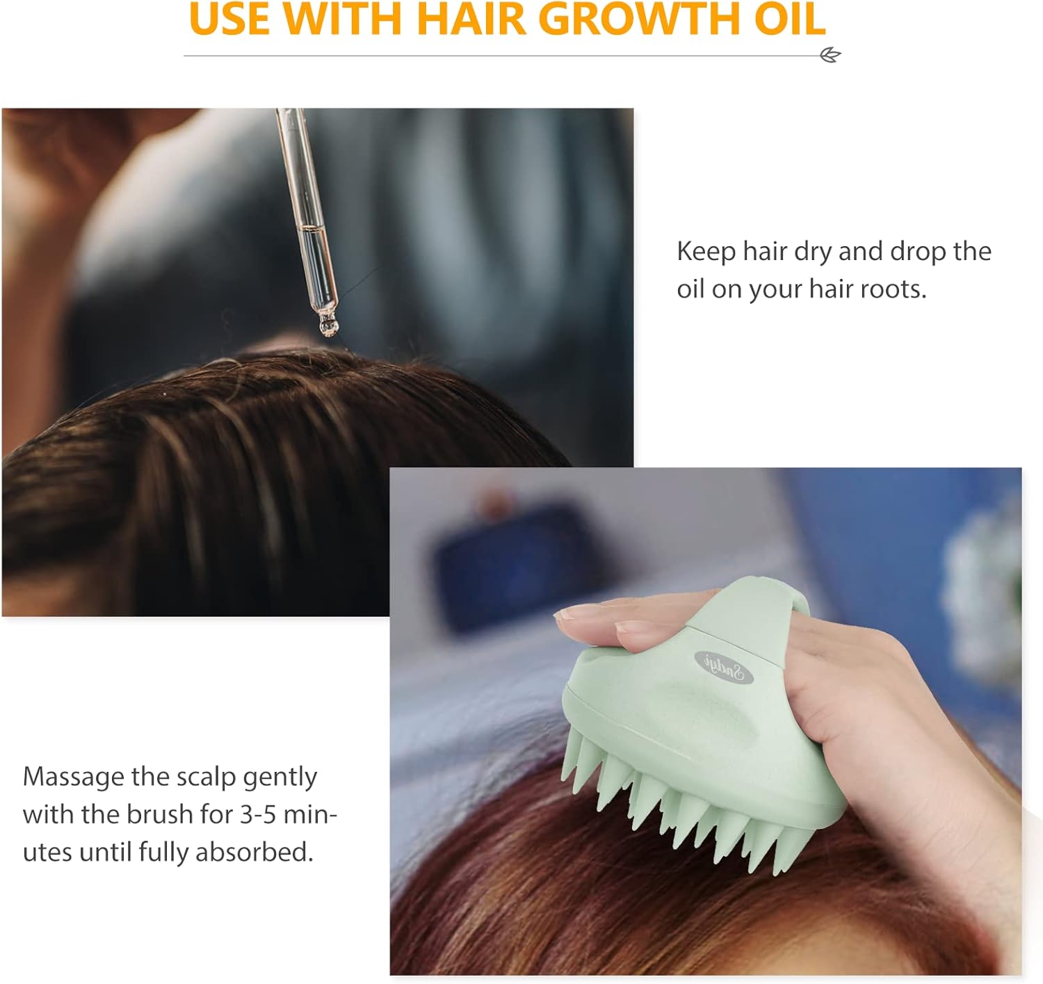 Sndyi Scalp Massager Shampoo Brush for Hair Growth and Dandruff Removal, Soft Silicone Bristle Scalp Exfoliator, Wet/Dry Use, Green