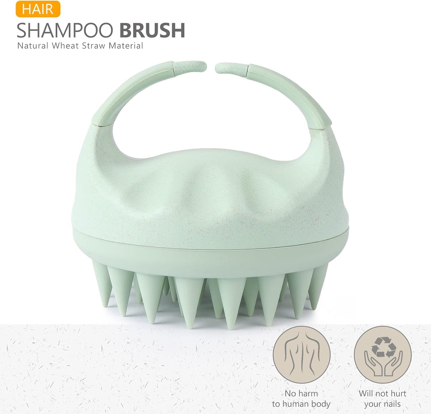 Sndyi Scalp Massager Shampoo Brush for Hair Growth and Dandruff Removal, Soft Silicone Bristle Scalp Exfoliator, Wet/Dry Use, Green