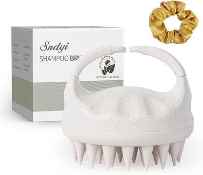 Sndyi Scalp Massager Shampoo Brush for Hair Growth and Dandruff Removal, Soft Silicone Bristle Scalp Exfoliator, Wet/Dry Use, Green
