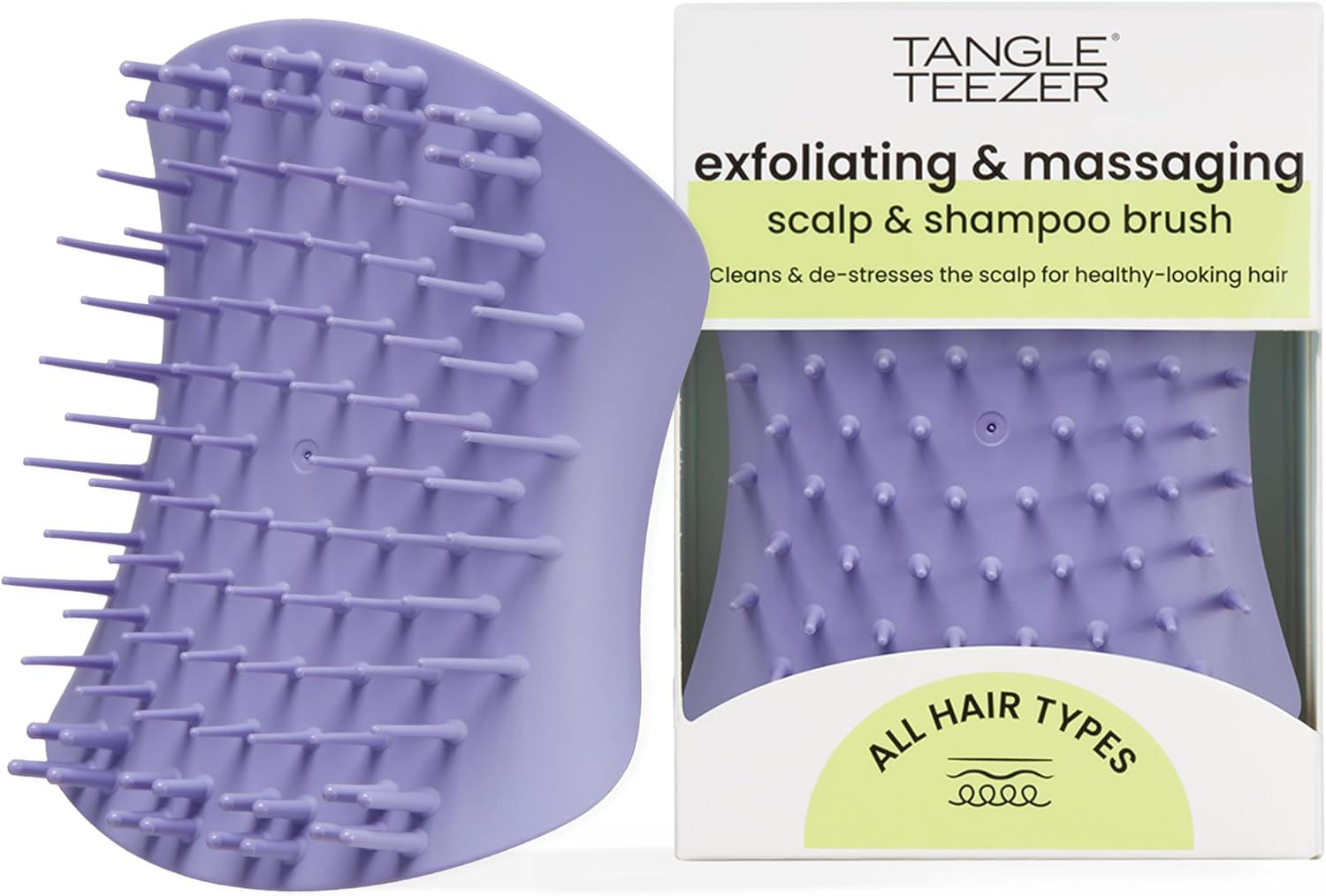 Tangle Teezer the Scalp Exfoliator & Massager - Perfect for Hair Treatment & Scalp Detox - Removes Dirt & Dead Skin Cells - Use in Shower or with Hair Oil - Onyx Black