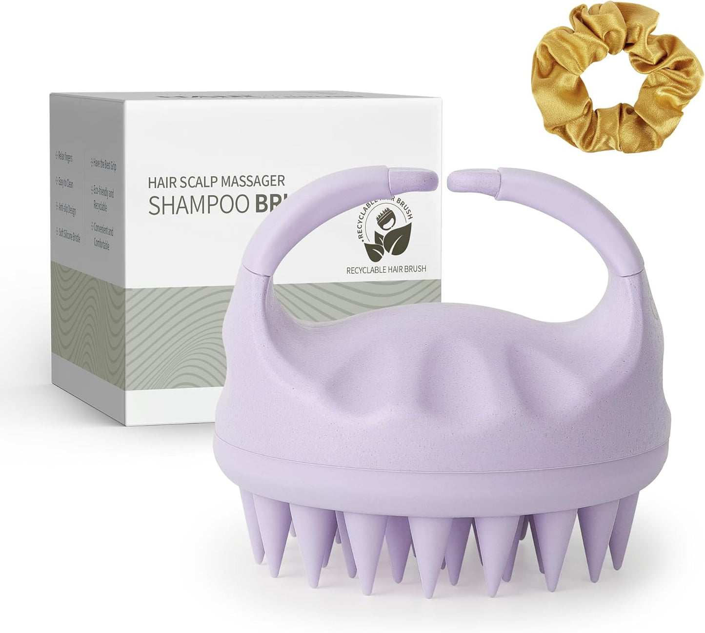 Sndyi Scalp Massager Shampoo Brush for Hair Growth and Dandruff Removal, Soft Silicone Bristle Scalp Exfoliator, Wet/Dry Use, Green