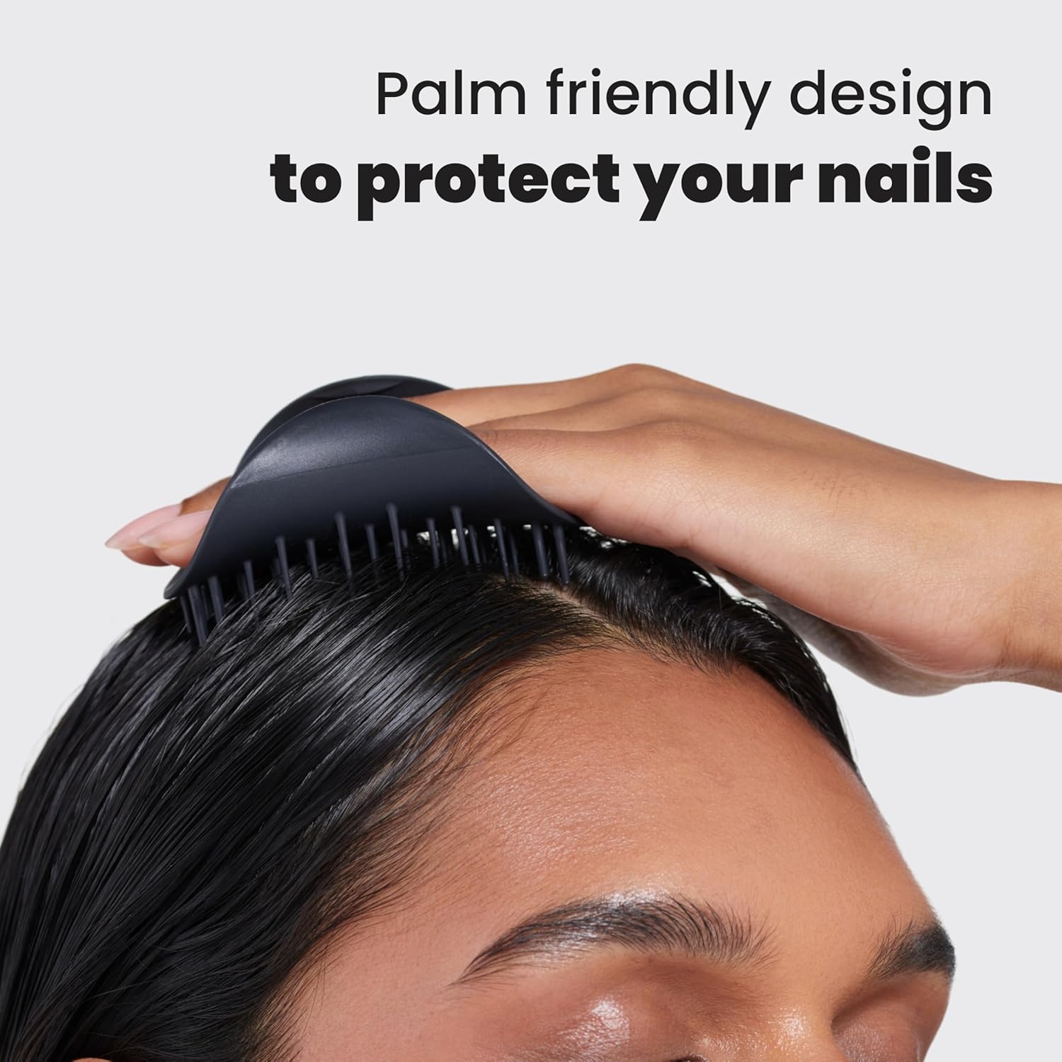 Tangle Teezer the Scalp Exfoliator & Massager - Perfect for Hair Treatment & Scalp Detox - Removes Dirt & Dead Skin Cells - Use in Shower or with Hair Oil - Onyx Black
