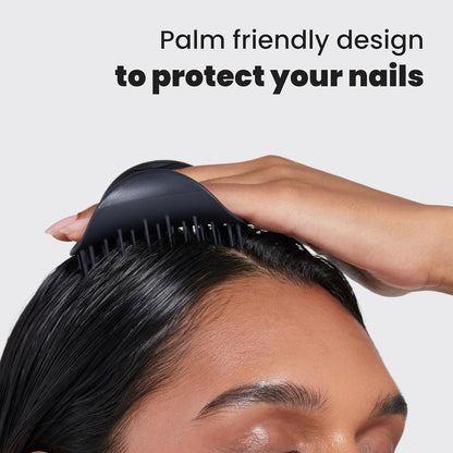 Tangle Teezer the Scalp Exfoliator & Massager - Perfect for Hair Treatment & Scalp Detox - Removes Dirt & Dead Skin Cells - Use in Shower or with Hair Oil - Onyx Black