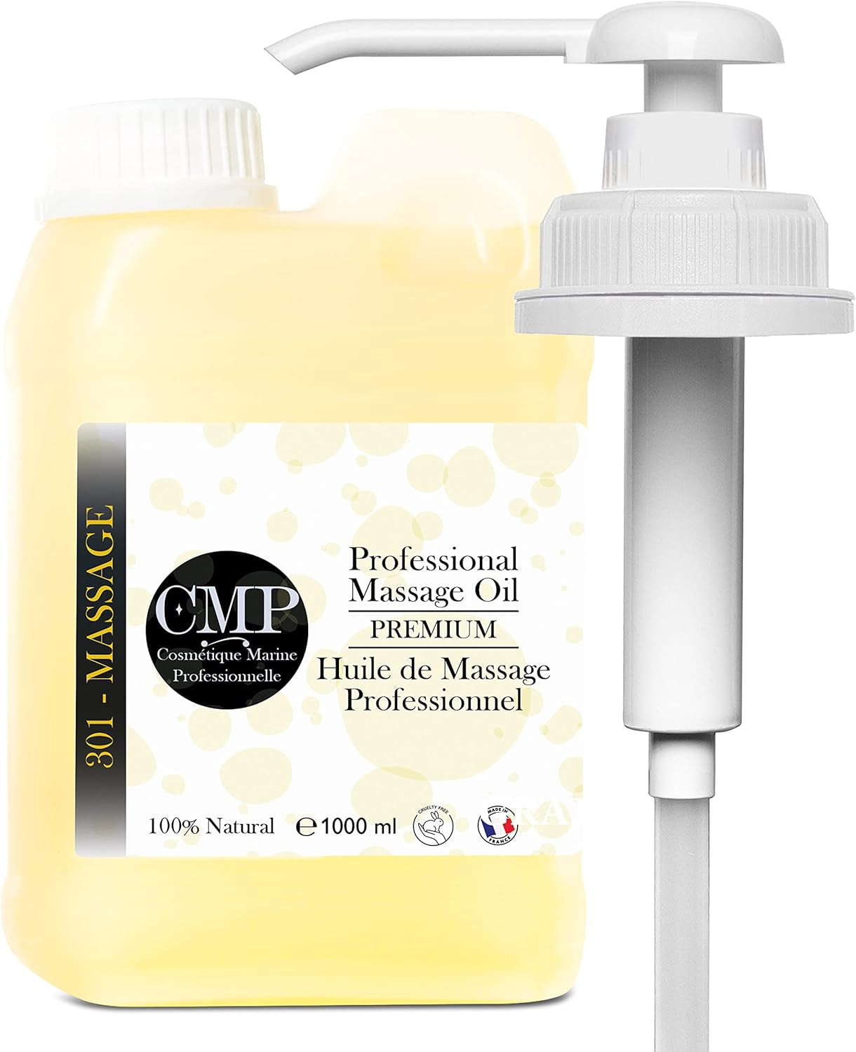 Professional Massage Oil, + Dispenser, Ayurvedic, the Massage You'Ve Been Waiting for - Ideal for Beauty Salons, Wood Therapy, Aromatherapy, Physiotherapy - Home SPA - 1000 Ml