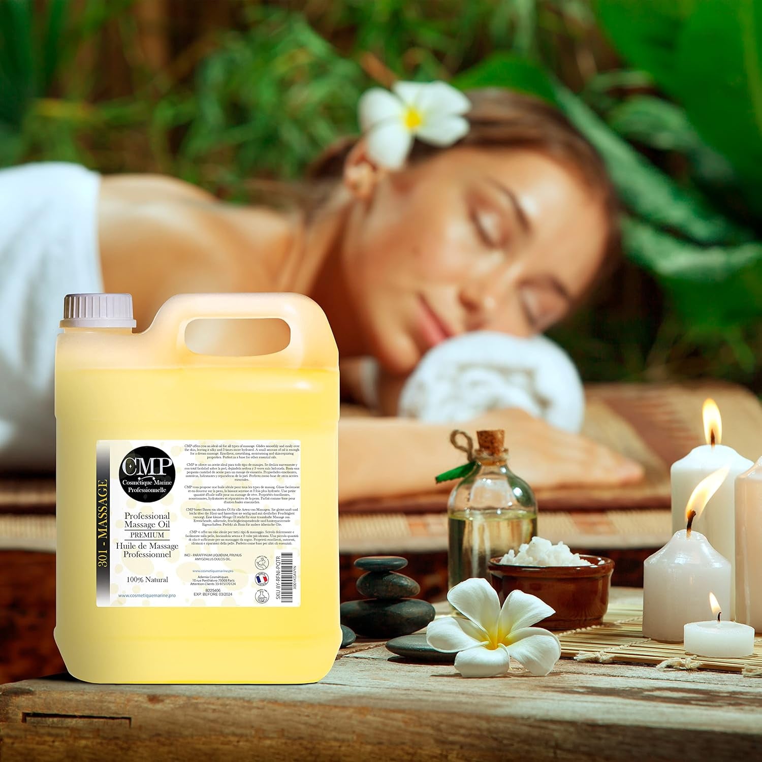 Professional Massage Oil, + Dispenser, Ayurvedic, the Massage You'Ve Been Waiting for - Ideal for Beauty Salons, Wood Therapy, Aromatherapy, Physiotherapy - Home SPA - 1000 Ml