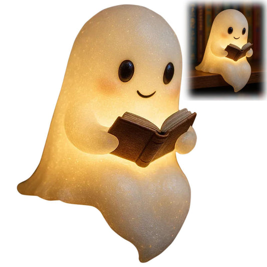 Cute LED Ghost Night Light | Children’s Bedside Lamp & Halloween Decoration (Warm Glow)