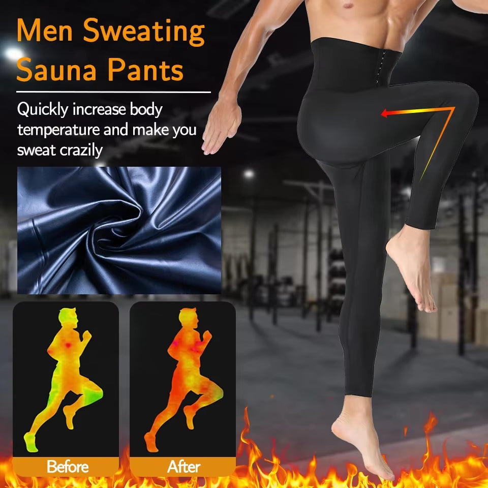 Men Body Shaper Thermo Sauna Pants Sweat Waist Trainer Leggings Slimming Underwear Weight Loss Workout Compression Shapewear