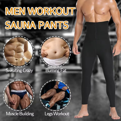 Men Body Shaper Thermo Sauna Pants Sweat Waist Trainer Leggings Slimming Underwear Weight Loss Workout Compression Shapewear