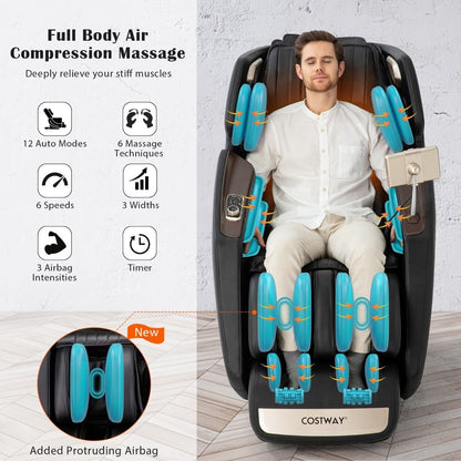 Full Body 3D Massage Recliner Chair with Double SL Track and 12 Auto Mode