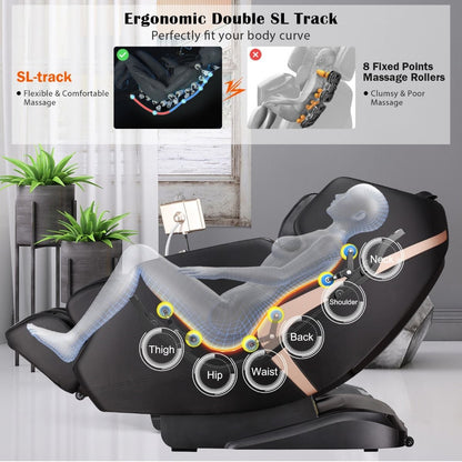 Full Body 3D Massage Recliner Chair with Double SL Track and 12 Auto Mode